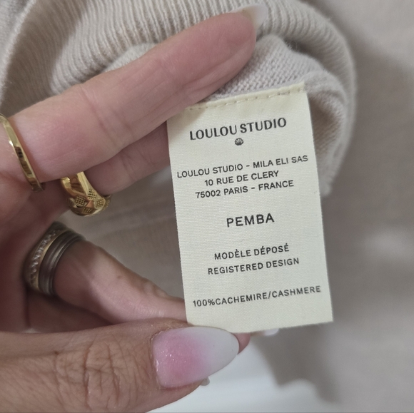 Loulou De Saison Pemba Cashmere Sweater In Beige Size M - Picture 6 of 8